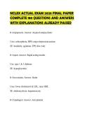 NCLEX ACTUAL EXAM 2026 FINAL PAPER COMPLETE 180 QUESTIONS AND ANSWERS WITH EXPLANATIONS ALREADY PASSED