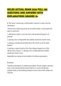 NCLEX ACTUAL EXAM 2026 FULL 180 QUESTIONS AND ANSWERS WITH EXPLANATIONS GRADED A&plus;