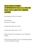 NCLEX EXAM OCTOBER 3 COMPREHENSIVE EXAM 2026 UPDATED EXAM STUDY GUIDE WITH VERIFIED ANSWERS