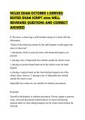 NCLEX EXAM OCTOBER 3 DERIVED EDITED EXAM SCRIPT 2026 WELL REVIEWED QUESTIONS AND CORRECT ANSWERS