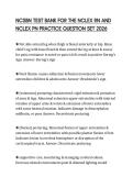 NCSBN TEST BANK FOR THE NCLEX RN AND NCLEX PN PRACTICE QUESTION SET 2026