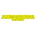 ASA 101&colon; Maneuvers and Points of Sail Exam with All Correct & 100&percnt; Verified Answers &vert;Latest Version &vert;Already Graded A&plus;