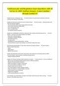 Cardiovascular and Respiratory Exam Questions with all Correct & 100&percnt; Verified Answers &vert;Latest Update &vert;Already Graded A&plus;