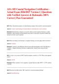 ASA 105 Coastal Navigation Certification &ndash; Actual Exam 2026&sol;2027 Version 1 &vert; Questions with Verified Answers & Rationales 100&percnt; Correct &vert; Pass Guaranteed