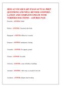 HESI A2 VOCABULARY EXAM ACTUAL PREP  QUESTIONS AND WELL REVISED ANSWERS -  LATEST AND COMPLETE UPDATE WITH  VERIFIED SOLUTIONS &ndash; ASSURES PASS