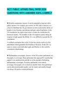 NCTJ PUBLIC AFFAIRS FINAL PAPER 2026 QUESTIONS WITH ANSWERS 100&percnt; CORRECT