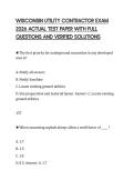 WISCONSIN UTILITY CONTRACTOR EXAM 2026 ACTUAL TEST PAPER WITH FULL QUESTIONS AND VERIFIED SOLUTIONS