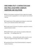WISCONSIN UTILITY CONTRACTOR EXAM 2026 FINAL EXAM PAPER COMPLETE QUESTIONS AND SOLUTIONS