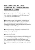 WJEC CRIMINOLOGY UNIT 4 2026 EXAMINATION TEST COMPLETE QUESTIONS AND VERIFIED SOLUTIONS