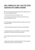 WJEC CRIMINOLOGY UNIT 4 2026 TEST PAPER QUESTIONS WITH VERIFIED ANSWERS
