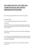 WKF KUMITE PRACTICE TEST PAPER 2026 COMPETITION RULES AND STRATEGY QUESTIONS WITH SOLUTIONS