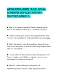 WKU NURSING MENTAL HEALTH ACTUAL EXAM PAPER 2026 QUESTIONS WITH SOLUTIONS GRADED A&plus;