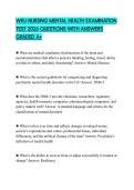 WKU NURSING MENTAL HEALTH EXAMINATION TEST 2026 QUESTIONS WITH ANSWERS GRADED A&plus;