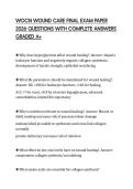WOCN WOUND CARE FINAL EXAM PAPER 2026 QUESTIONS WITH COMPLETE ANSWERS GRADED A&plus;