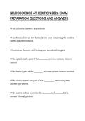 NEUROSCIENCE 6TH EDITION 2026 EXAM PREPARATION QUESTIONS AND ANSWERS