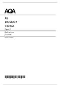 AQA AS BIOLOGY PAPER 2 MS MAY JUNE 2025