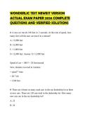 WONDERLIC TEST NEWEST VERSION ACTUAL EXAM PAPER 2026 COMPLETE QUESTIONS AND VERIFIED SOLUTIONS
