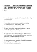 WONDERLIC VERBAL COMPREHENSIVE EXAM 2026 QUESTIONS WITH ANSWERS GRADED A&plus;