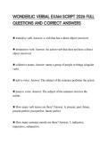 WONDERLIC VERBAL EXAM SCRIPT 2026 FULL QUESTIONS AND CORRECT ANSWERS