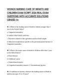 WONGS NURSING CARE OF INFANTS AND CHILDREN EXAM SCRIPT 2026 REAL EXAM QUESTIONS WITH ACCURATE SOLUTIONS GRADED A&plus;