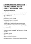 WONGS NURSING CARE OF INFANTS AND CHILDREN EXAMINATION TEST 2026 COMPLETE QUESTIONS AND VERIFIED ANSWERS GRADED A&plus;