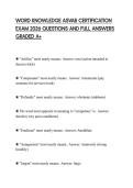 WORD KNOWLEDGE ASVAB CERTIFICATION EXAM 2026 QUESTIONS AND FULL ANSWERS GRADED A&plus;