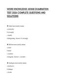 WORD KNOWLEDGE ASVAB EXAMINATION TEST 2026 COMPLETE QUESTIONS AND SOLUTIONS