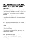 NFHS SOCCER RULES EXAM 2026 FINAL PAPER WITH COMPLETE ACCURATE SOLUTIONS