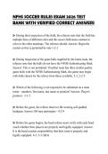 NFHS SOCCER RULES EXAM 2026 TEST BANK WITH VERIFIED CORRECT ANSWERS