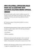 NFHS VOLLEYBALL OFFICIATING RULES EXAM 2025 136 QUESTIONS WITH ACCURATE SOLUTIONS NEWEST OFFICIAL VERSION