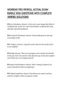 WORKDAY PRO PAYROLL ACTUAL EXAM BUNDLE 2026 QUESTIONS WITH COMPLETE VERIFIED SOLUTIONS