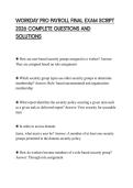 WORKDAY PRO PAYROLL FINAL EXAM SCRIPT 2026 COMPLETE QUESTIONS AND SOLUTIONS