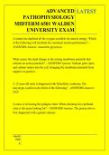 ADVANCED PATHOPHYSIOLOGY MIDTERM 6501 WALDEN UNIVERSITY EXAM  QUESTIONS AND ANSWERS 2026