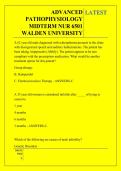 ADVANCED PATHOPHYSIOLOGY MIDTERM NUR 6501 WALDEN UNIVERSITY  QUESTIONS AND ANSWERS 2026