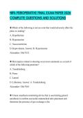NIFA PERIOPERATIVE FINAL EXAM PAPER 2026 COMPLETE QUESTIONS AND SOLUTIONS