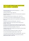 CSE 205 MIDTERM EXAM QUESTIONS AND CORRECT ANSWERS 
