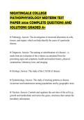 NIGHTINGALE COLLEGE PATHOPHYSIOLOGY MIDTERM TEST PAPER 2026 COMPLETE QUESTIONS AND SOLUTIONS GRADED A&plus;