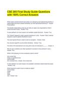 CSE 205 Final Study Guide Questions with 100&percnt; Correct Answers 