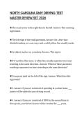 NORTH CAROLINA DMV DRIVING TEST MASTER REVIEW SET 2026