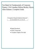 Fundamentals of Corporate Finance 11th Canadian Edition Brealey Myers &vert; Complete Test Bank & Solution Manual