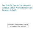Forensic Psychology 6th Canadian Edition Pozzulo Bennell Forth &vert; Complete Test Bank & Assessment Guide