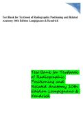 Textbook of Radiographic Positioning & Related Anatomy 10th Edition Lampignano Kendrick &vert; Complete Test Bank &vert; X-Ray Tech