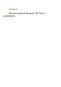 Communication in Nursing 10th Edition Julia Balzer Riley &vert; Complete Test Bank & Rationales &vert; All Chapters