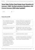 Texas State Portion Real Estate Exam Questions & Answers &vert; 100&percnt; Verified solutions &vert;Questions with Correct Answers 2026 latest update&excl;&excl;