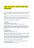 CSE 110 EXAM 2 QUESTIONS AND ANSWERS 