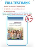 Test Bank for Essentials of Pediatric Nursing 5th Edition &lpar;LWW&comma; 2024&rpar; by Terri Kyle and Susan Carman&comma; Isbn no&semi; 9781975236144&comma; all 29 Chapters Covered &lpar;NEWEST 2026&rpar;