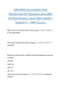 AWHONN Intermediate Fetal  Monitoring TEST Questions And 100&percnt;  Verified Answers Latest 2026 Update &vert;  Graded A&plus; &vert; 100&percnt; Success 
