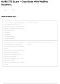 NURS 370 Exam &ndash; Questions With Verified Solutions