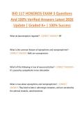 BIO 117 HONDROS EXAM 3 Questions  And 100&percnt; Verified Answers Latest 2026  Update &vert; Graded A&plus; &vert; 100&percnt; Success 