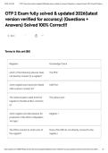 OTP 2 Exam fully solved & updated 2026&lpar;latest version verified for accuracy&rpar; &lpar;Questions &plus; Answers&rpar; Solved 100&percnt; Correct&excl;&excl;